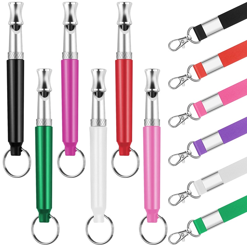 6 Pack Dog Whistle with Lanyard Stop Neighbors Dog from Barking Adjustable Ultrasonic Silent Dog Whistle Professional Dog Training Whistles for Dog Daily Training Colorful