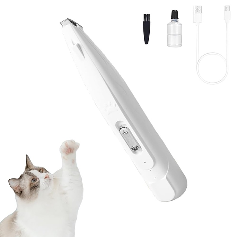 Cat Clippers for Matted Hair Local Hair Trimmer,2 Speed Low Noise Cat Hair Trimmer with White and Urple Lights Suitable for Pet Hair Trimming Such as Cats, Dogs and Rabbits (White)