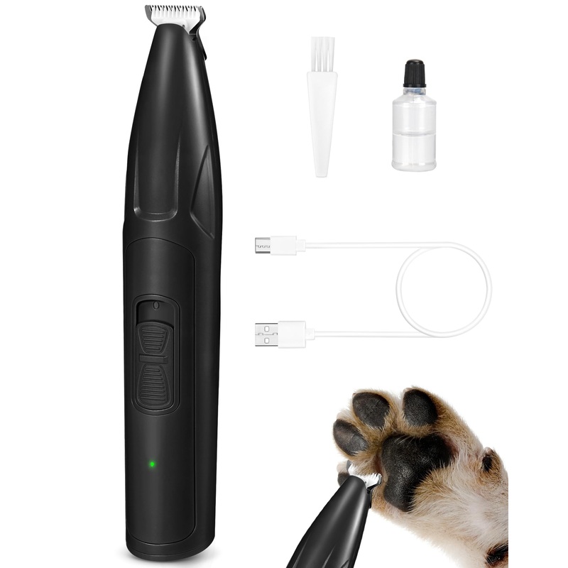 Dog Clippers for Grooming, 2 Speed Low Noise Cordless Dog Paw Trimmer, Rechargeable Small Pet Hair Trimmer for Grooming, Cat Hair Clippers Shaver for Paws, Eyes, Ears, Face, Rump (Black) Black