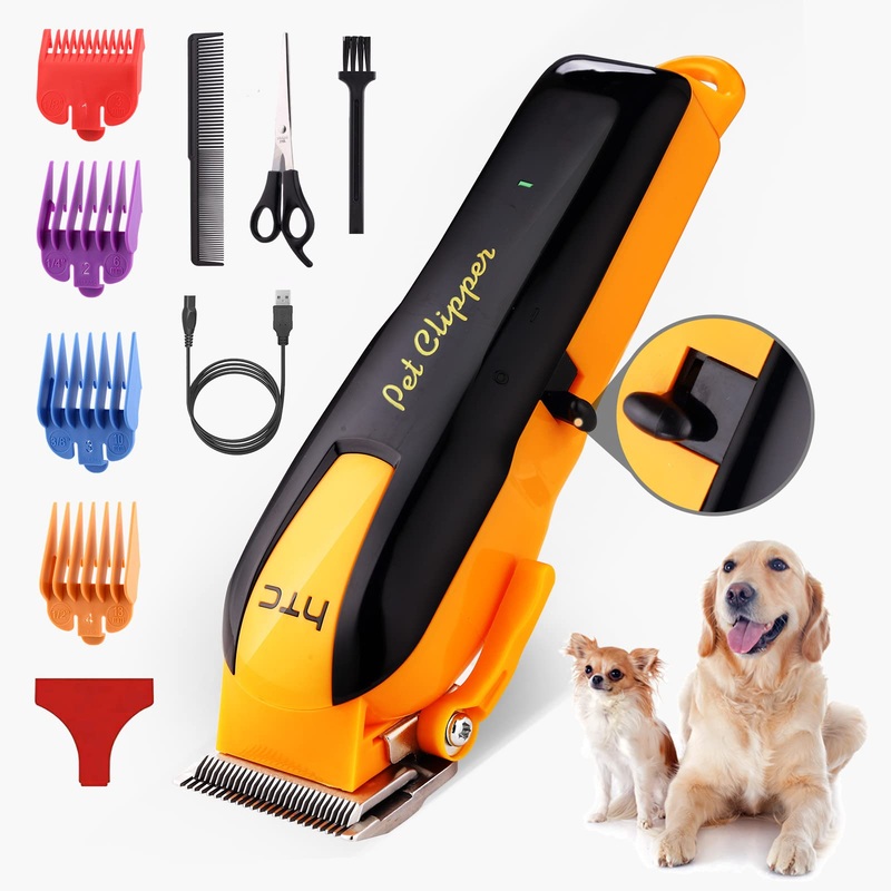 Dog Clippers for Grooming Carbon Steel Blades Dog Grooming Kit Motor High-power 7000rpm Professional Dog Grooming Clippers for Thick Heavy Rechargeable Cordless Dog Shaver Dog Shears