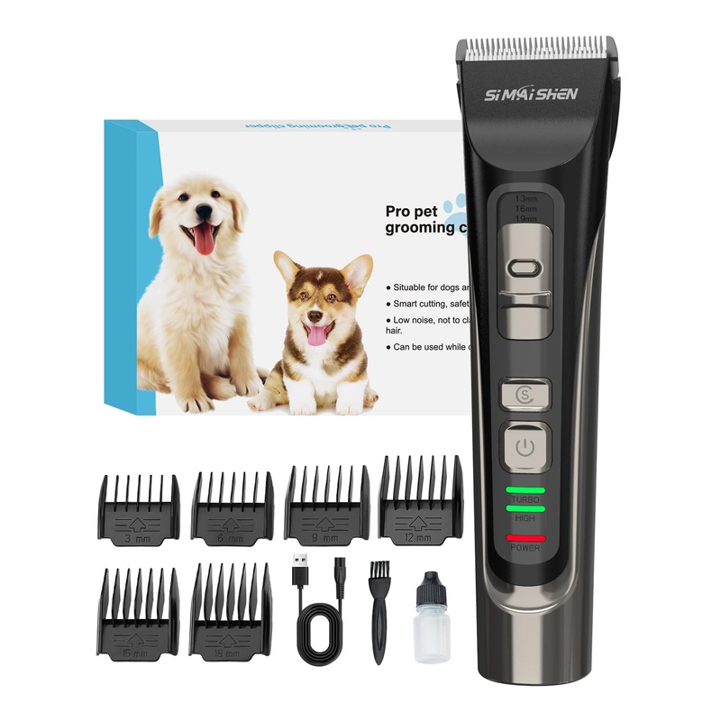 Dog Clippers for Grooming Low Noise Cordless Pet Shaver Rechargeable Hair Trimmer for Puppy Small Medium Large Dogs Cats Pets
