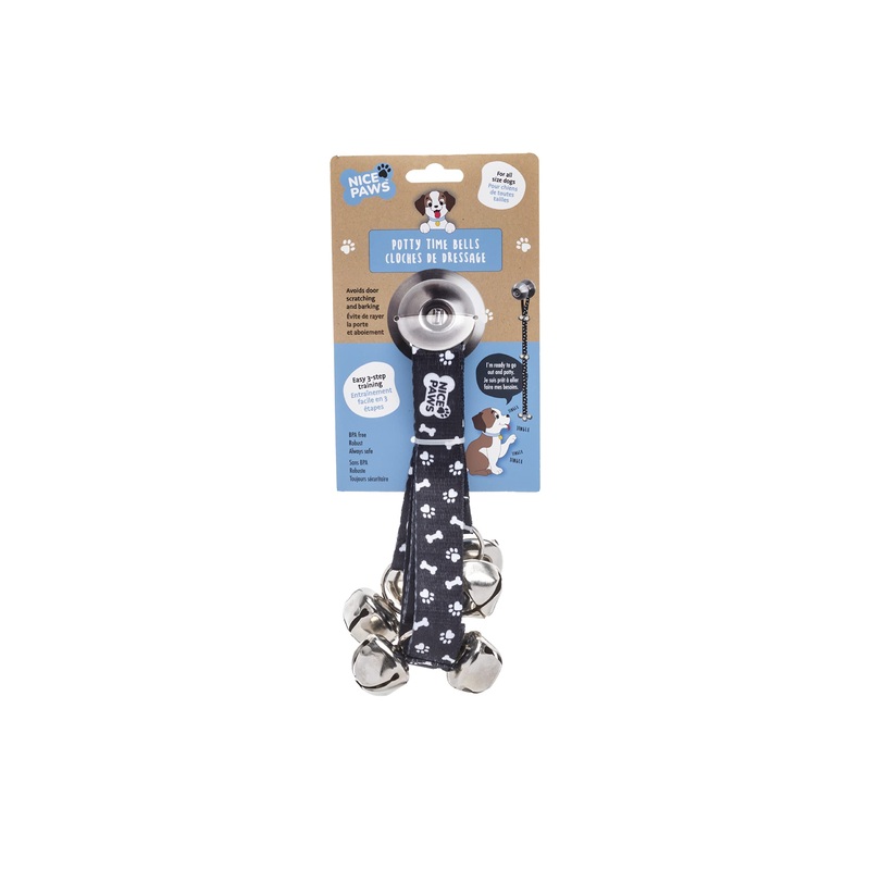 Dog Door Bell – 7 Extra Loud Dog Door Bells for Potty Training – Durable, Chew-Resistant Potty Dog Bells for Dogs Adjustable Length, Puppy-Friendly for Easy Communication Black