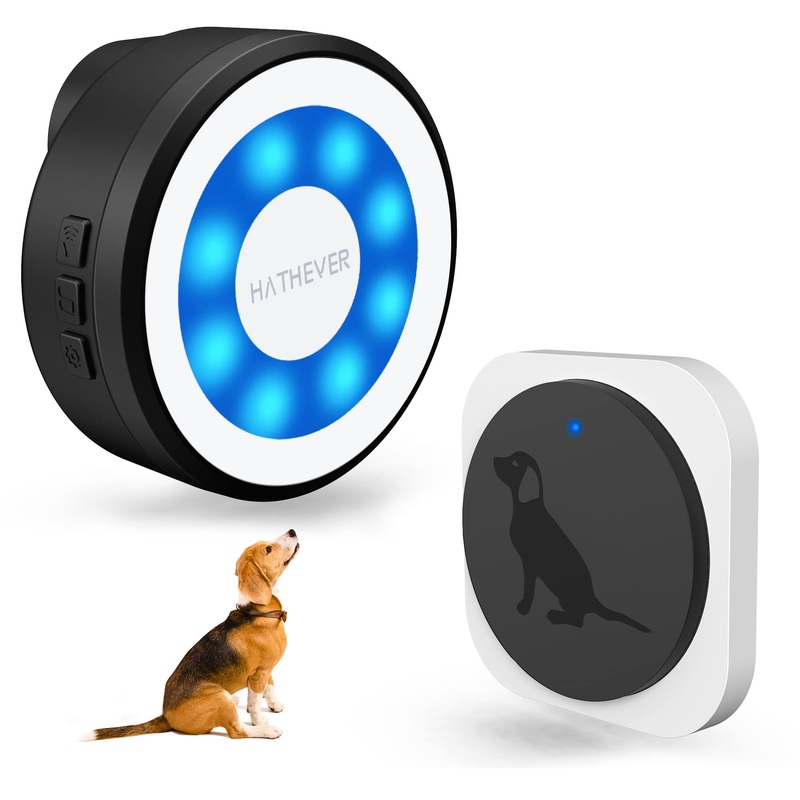 Dog Door Bell for Potty Training, Wireless Doggie Doorbell Operating at 1000 Feet with Chew Resistant IP65 Waterproof Touch Button, 4 Notification Modes 1 Receiver + 1 Button