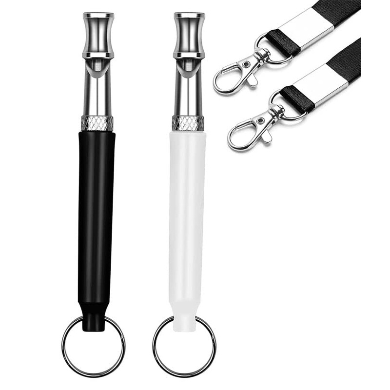 Dog Whistle 2 Pack, Dog Whistle to Stop Barking Neighbors Dog, Adjustable Ultrasonic Silent Dog Whistle, Professional Recall Dog Training Whistles, with Lanyard, Black