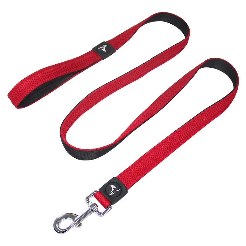 Kruz Premier 5ft Dog Mesh Leash – KZA1160-14S – Lightweight, Breathable, Comfort Puffy Mesh Leash – Secure Dual-Layered Tangle-Free Mesh Lead for Dog Walking, Running, Training – Red – 3/4″ x 5 FT Medium: 3/4″ x 5 FT