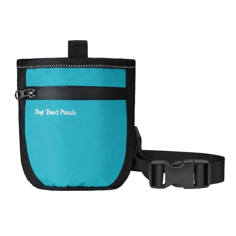 Newest Dog Treat Training Pouch, Dog Food Bag, Dog Treat Bag Magnetic Closure, Pet Training Bag for Puppy Training (Black & Blue) Black & Blue