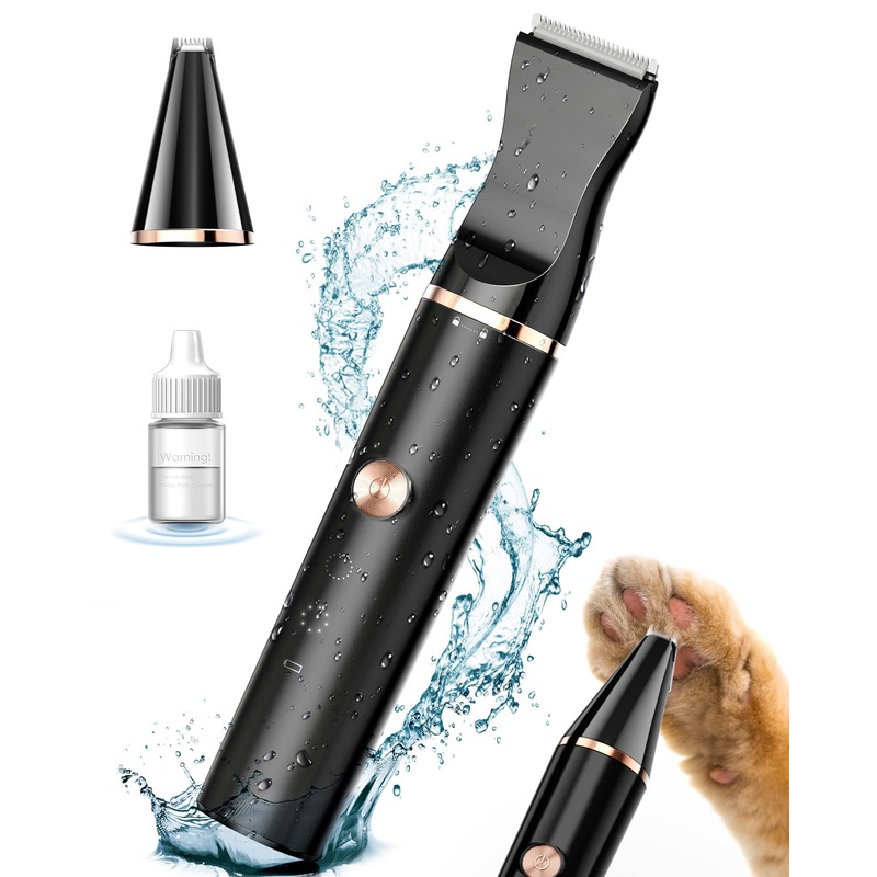 oneisall 2 Speed Cat Clippers with Double Blades, Cordless Small Cat Paw Trimmer, Low Noise for Trimming Dog’s Hair Around Paws, Eyes, Ears, Face, Rump-Black Black