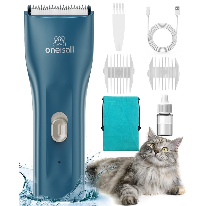 oneisall Pet Clipper for Cat Matted Hair, Pet Shaver for Cats Quiet Pet Hair Clippers Cordless Cat Clippers for Matted Hair Cat Clippers for Long Hair Standard Green