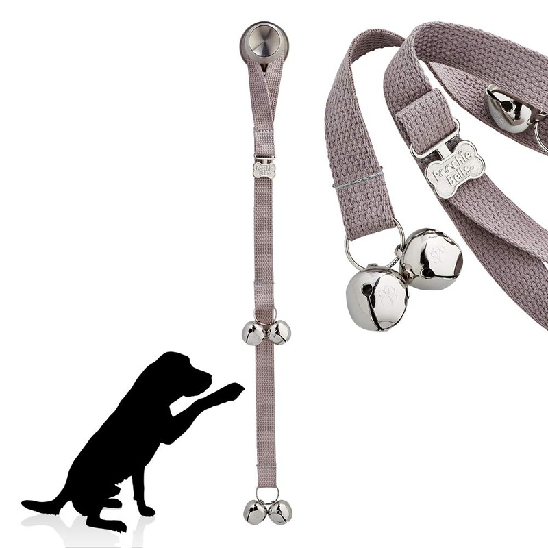 Original Handcrafted Dog Doorbell – Trusted by Trainers for 20+ Years, One Size Fits All Breeds, Durable and Thick Cotton Webbing, Crafted in USA, Gray Stone Gray