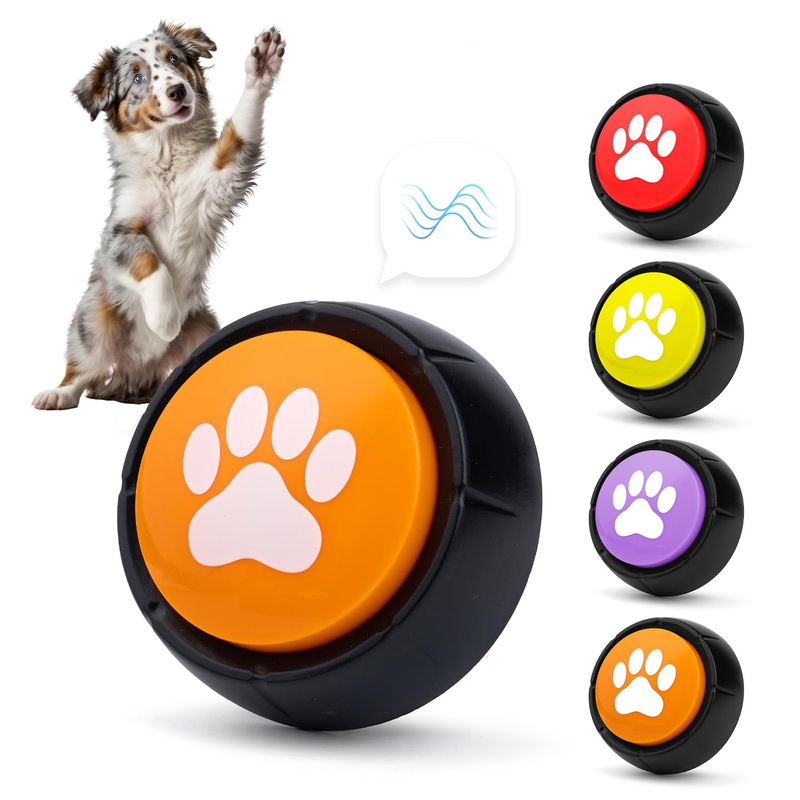 PetnBeyond Dog Talking Buttons – Communication Starter Pack, 4 PCS Dog Training Buttons, 30 Second Record Button for Pet Voice Training, Speaking Buttons for Cats and Dogs, 30s Voice Recordable Pet