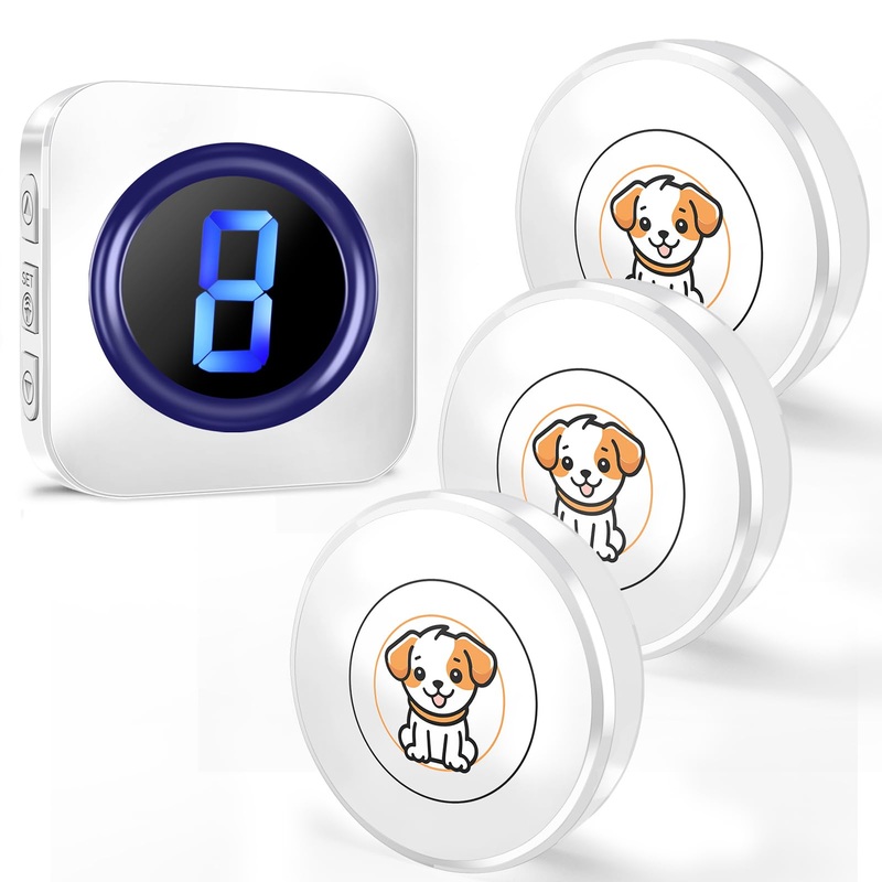 SURFOU Dog Bell for Potty Training Wireless Dog Door Bell Operating at 1000 Feet with 3 Waterproof Touch Buttons 1 Plug-in Receiver Bells for Dog Training to Go Outside