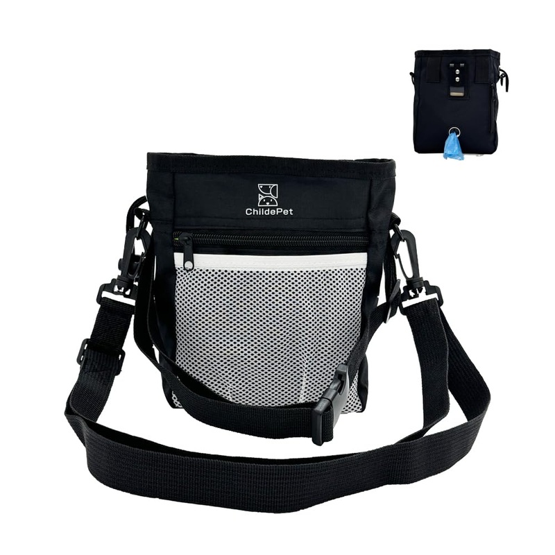 Treat Pouches for Pet Training and This Dog Treat Pouch Perfect for Outdoor Training, Walking, Traveling – 500ml Storage for Pet Food, Treats, Toys (Black) Black