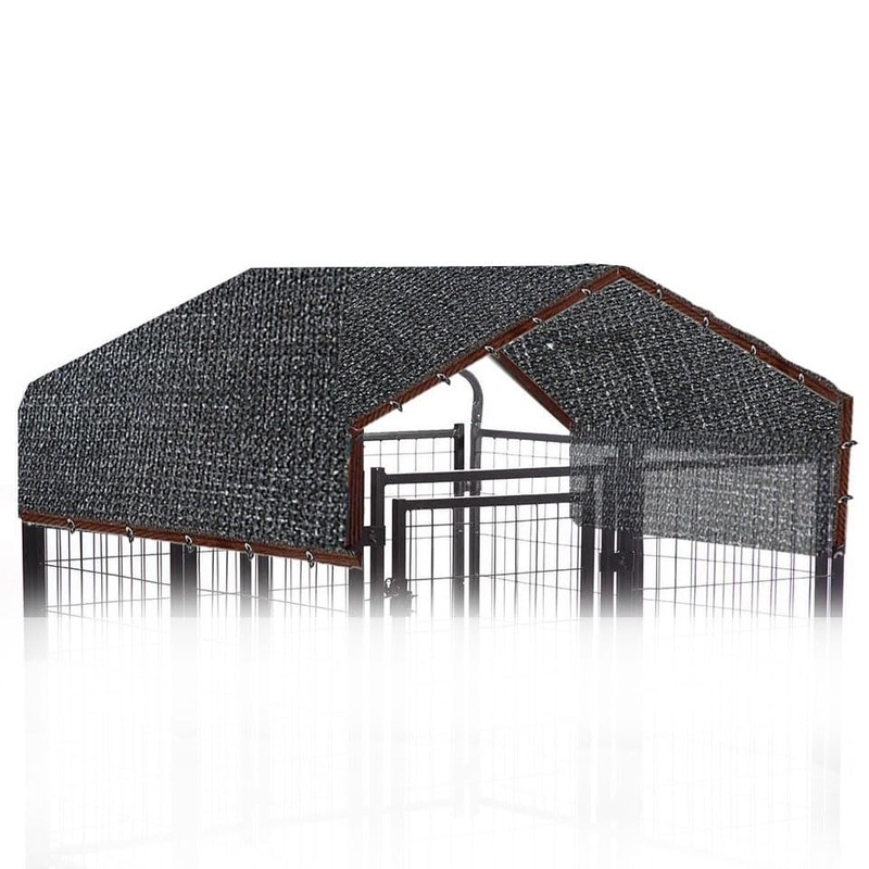 10ft x 10ft Dog Kennel Cover Tarp Mesh Shade Panel – Black Mesh Sunblock Shade Tarp Panel Sunblock Garden Mesh UV Resistant Net for Outdoor Dog Kennel Square