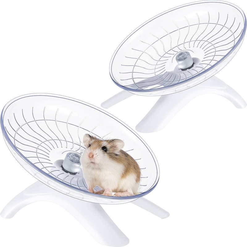2 Pieces Hamster Wheel Hamster Flying Saucer Fitness Hamster Toys Silent Exercise Wheel Running Wheel for Hamsters Gerbils Mice Hedgehog Guinea Pig and Other Small Pets