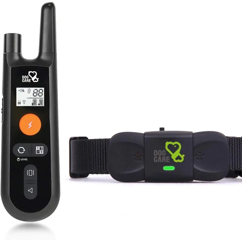 DOG CARE Dog Training Collar with Remote – Dog Shock Collar for All Dogs with 1800FT Remote, Rechargeable Dog Bark Collar with Beep/Vibration/Shock Modes, Security Lock, Rainproof [2023 Upgraded] Black 1 Pack(TC01)