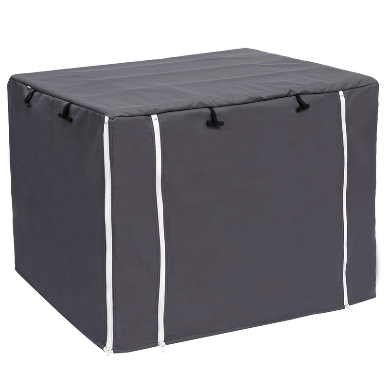 Dog Crate Cover for Wire Crates Kennel 2 Doors Heavy Duty Waterproof Windproof Soundproof Pet Cage Cover Home Decoration – Cover only – Dark Grey – Fits 24 Inch Crates 24.0″L x 17.0″W x 19.0″H