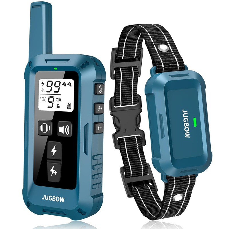 Dog Shock Collar – 4200FT Dog Training Collar with Remote, IPX7 Waterproof Electric Collar with 4 Training Modes, Security Lock, Rechargeable e-Collar for All Breeds, Sizes Blue