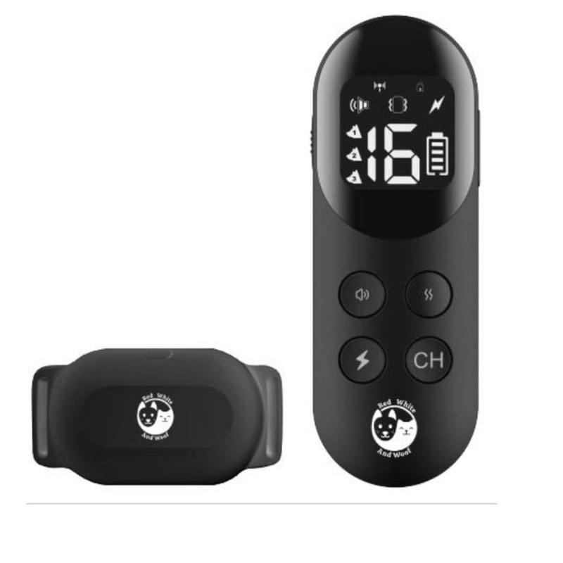 Dog Shock Collar with Remote, Rechargeable Training Shock Collar for Small Medium Large Dogs 1000Ft Control Range, Waterproof Electric Bark Collar with Beep, Vibration, Safe Shock White