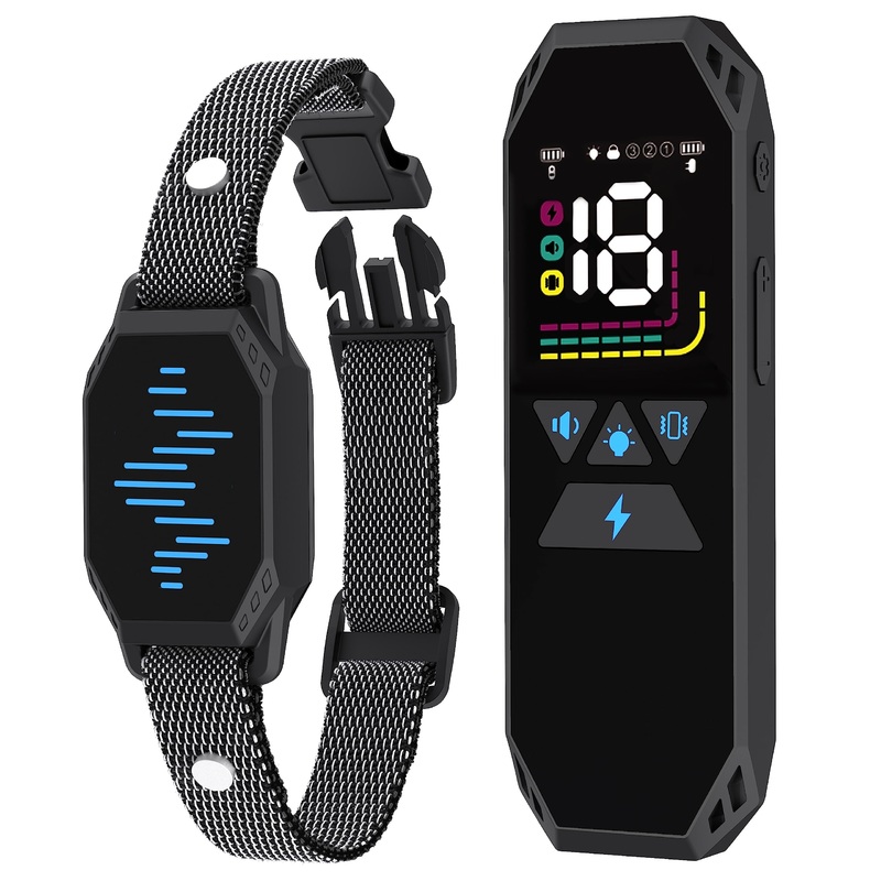 Dog Training Collar for Large Dog, Dog Shock Collar, 4 Training Modes Beep,Vibration,Electric Shock,Dog Finder,Rechargeable IP67 Waterproof E-Collar with Remote 2500FT 1 Pack