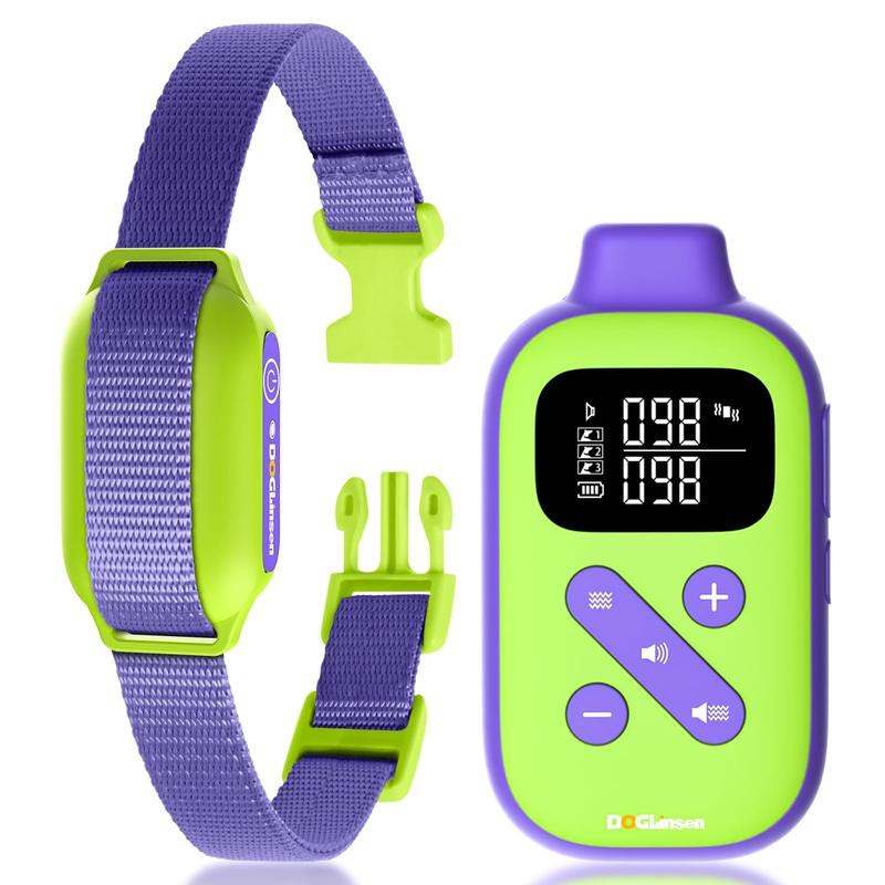 Dog Training Collar No Shock Vibrating Dog Collar, Vibrating Dog Training Collar No Shock, Beep and Vibration Collar for Small Medium Large Dogs, Safe and Humane Purple-Green