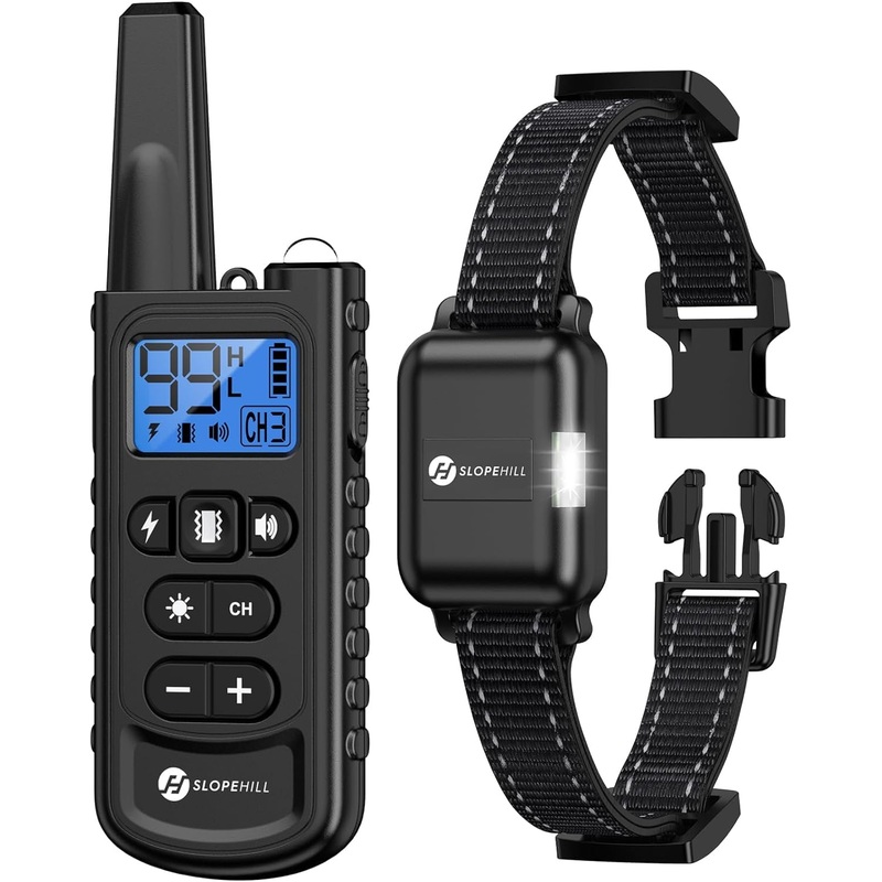 Dog Training Collar with 7 Training Modes, 2600Ft Remote Electronic Dog Shock Collar, Electric Shock Collar for Small Medium Large Dogs(Black) Black-1 Collar
