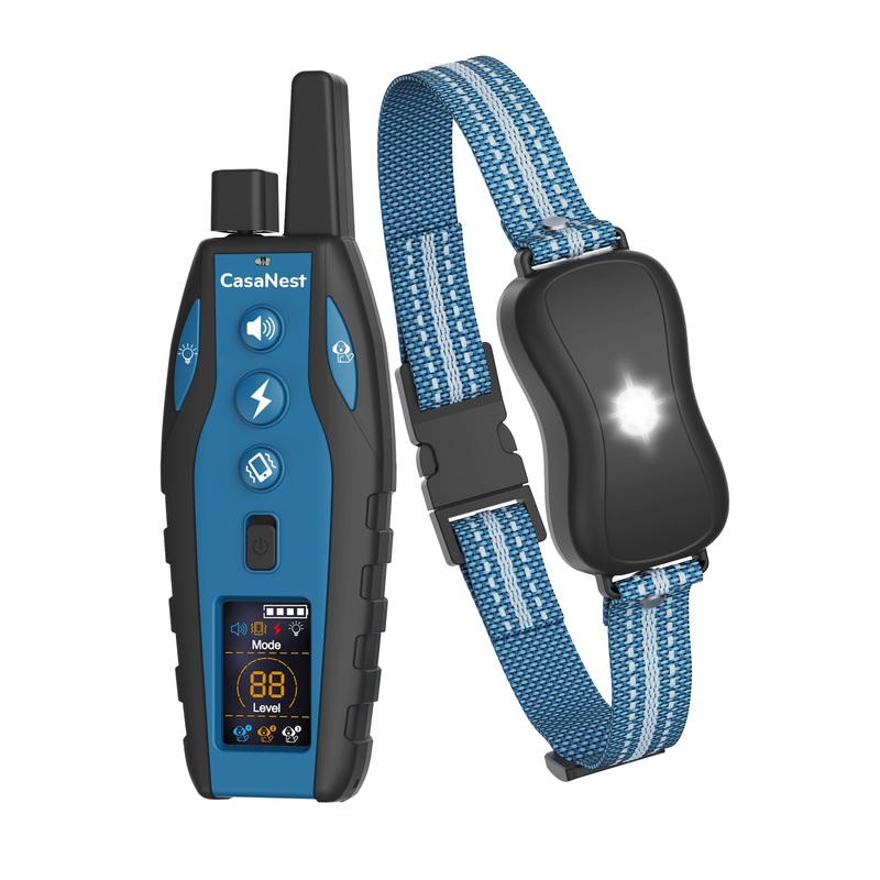 Dog Training Collar with Remote – 3300Ft Dog Shock Collar for Dogs 60-100lbs Waterproof, Adjustable E Collar Beep Shock Vibration Modes with Flighing Light for Small Medium Large Dogs