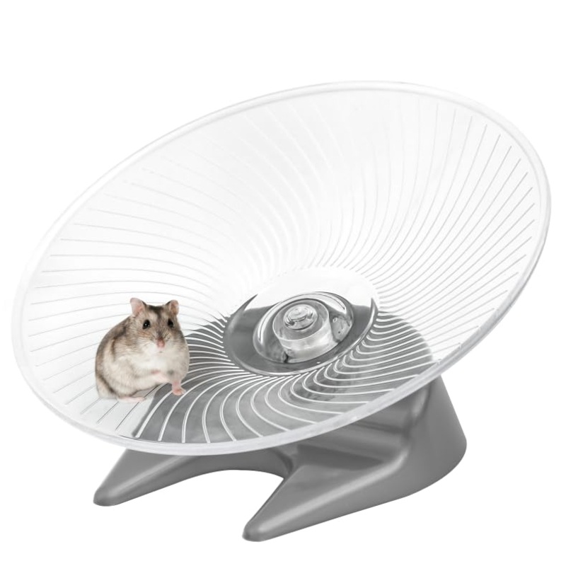 Hamster Wheel Saucer Silent Spinner/Quiet Exercise Flying Runner for Dwarf Hamster/Gerbil Rat/Hermit Crab Small Cage Large