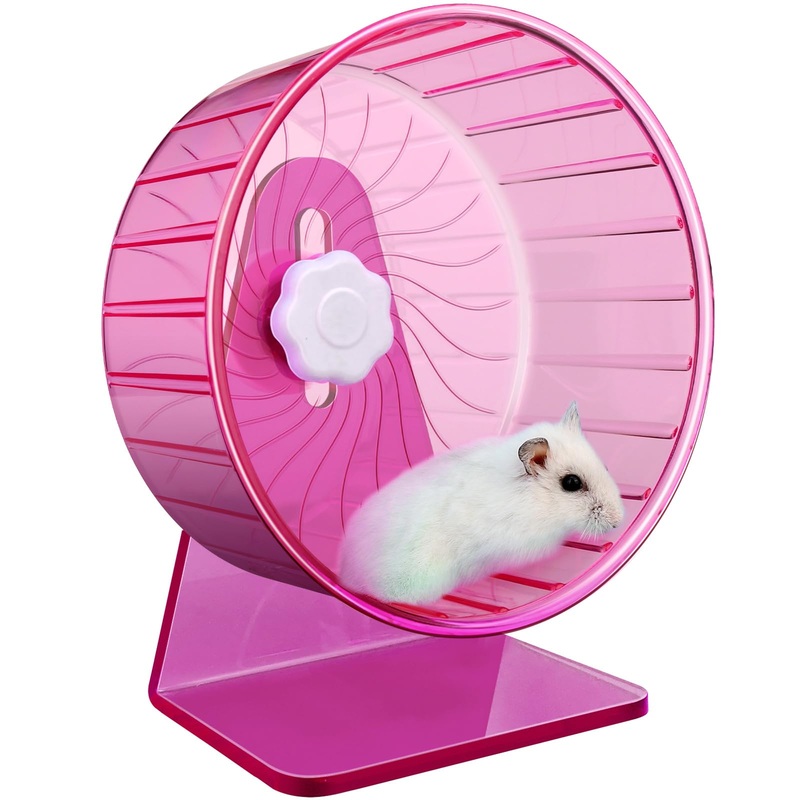 Hamster Wheel,Silent Wheel,Super Silent Hamster Exercise Wheels,Silent Hamster Wheel,Adjustable Stand Hamsters Exercise Wheels,Quiet Rat Wheel ( 5.5 inch, Pink)  5.5 inch