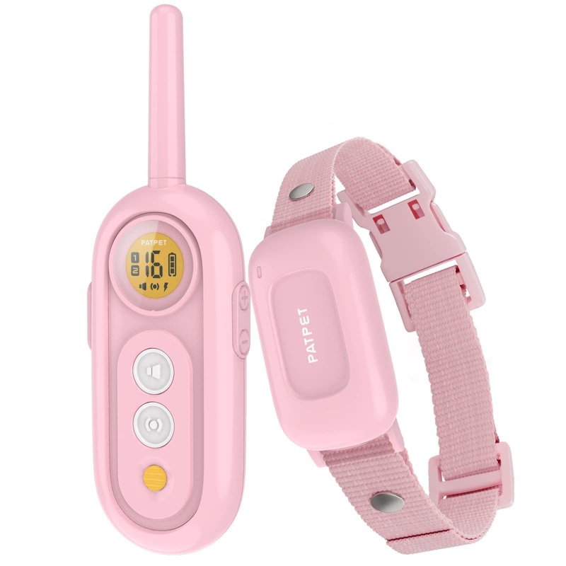 PATPET Dog Shock Collar for Medium Dogs- Dog Training Collar with Remote, Shock Collar for Small Dogs 10-100lbs, Rechargeable IPX7 Waterproof with Beep Vibration Shock Modes Pink 2000Ft