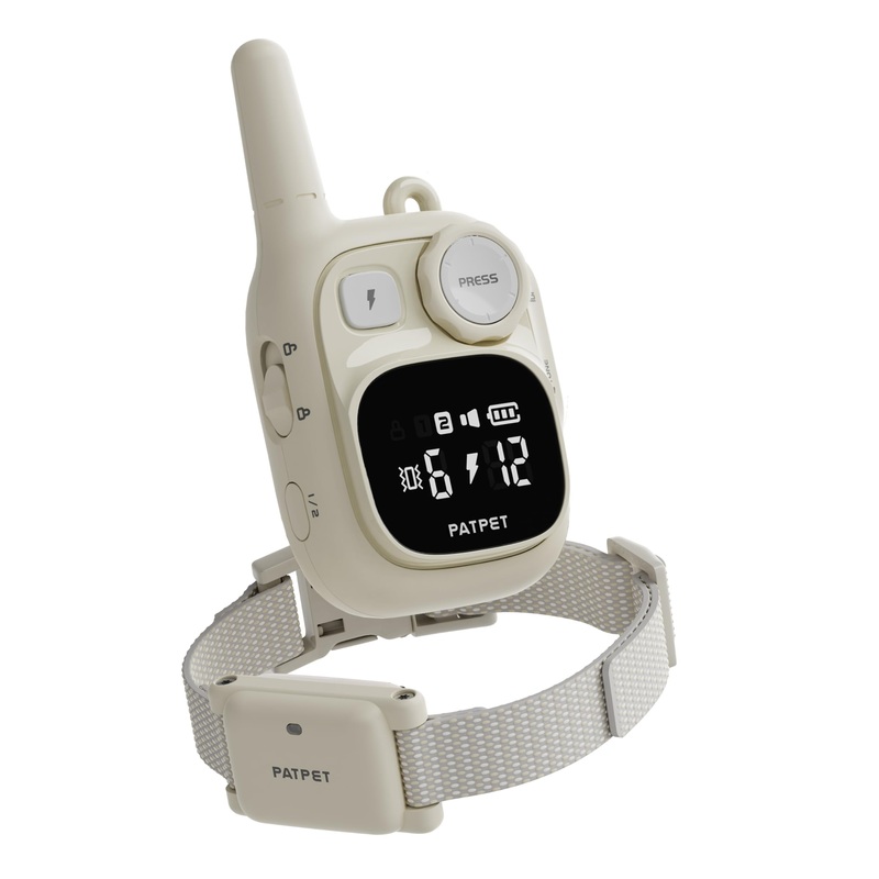 PATPET Dog Training Collar – IPX7 Waterproof Shock Collar for 5-100lbs Small Medium Large Dogs Cats Rechargeable Training Collar with 3 Safe Modes Beige One Collar