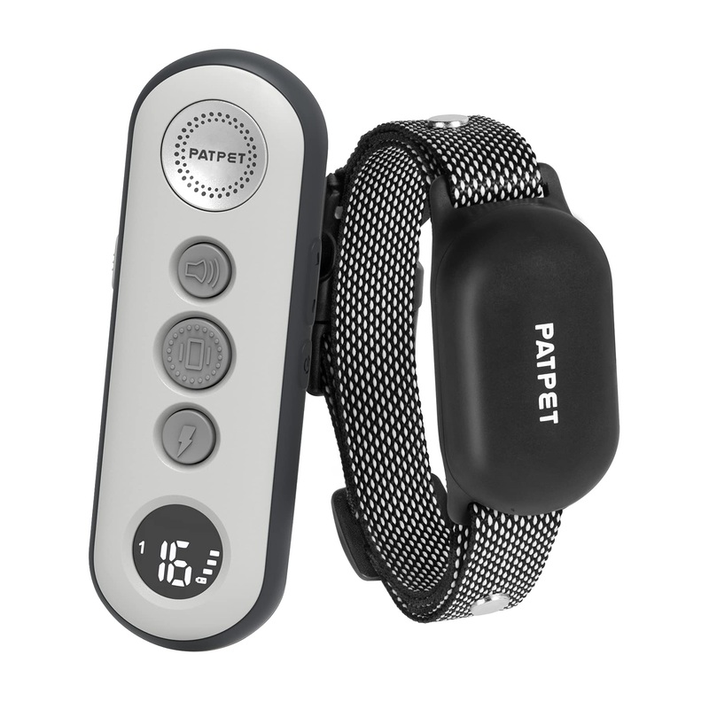 PATPET Dog Training Collar with Remote – Electric Dog Shock Collar for Small Medium Large Dogs – 3 Adjustable Safe Modes, Rechargeable Waterproof E Collar for Dogs (8-120 lbs) Dark Grey