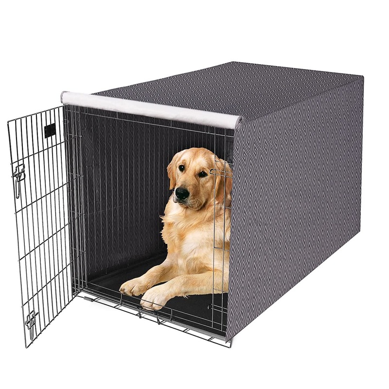 PetPrime Dog Crate Cover Indoor Durable Windproof Pet Kennel Cover Fit for 24 30 36 42 48 Inches Wire Dog Crate for Small Medium and Large Dog-Cover Only(36 Inch (36″x23″x25″) 36.0″L x 23.0″W x 25.0″H