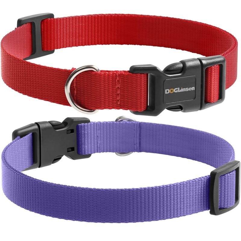 Shock Collar Replacement Strap, Replacement Collar for Bark Collar, Dog Training Collar Replacement Strap, Durable & Adjustable Dog Collar for Small Medium Large Dogs – Red & Purple