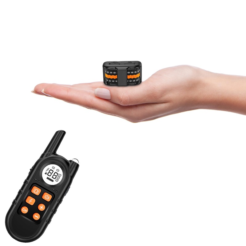 Tiniest Dog Shock Collar, Lightest Dog Training Collar with Remote for Small Dogs 5-15lbs & Medium Large Dogs/Puppies, Waterproof, Rechargeable, 1300ft Range (Orange) Orange