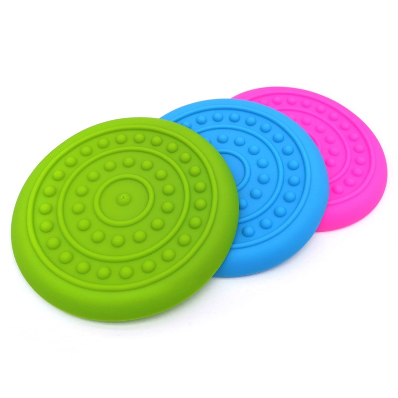 3 Pack Soft Rubber Dog Flying Discs for Small Medium Large Dogs (Small)
