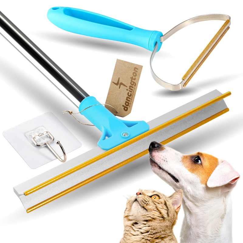 Carpet Rake for Pet Hair Removal  2-Pcs Set Pet Hair Carpet Rake with Dog, Cat Hair Remover  Carpet Scraper Tool with 55-inch Adjustable Handle