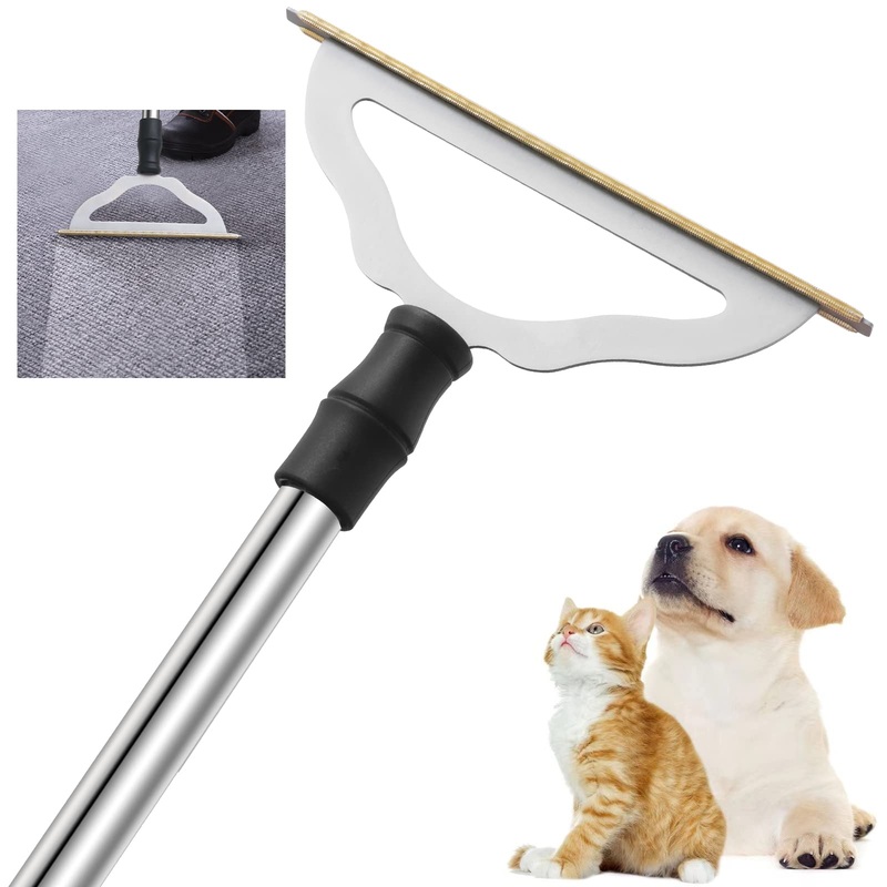 Carpet Rake for Pet Hair Removal – Reusable Pet Hair Remover for Carpet Long Handle, Advanced Dog Hair Broom, Cat Fur Brush, Lint Remover Scraper for Carpets, Rugs, Mats, Couch, Furniture