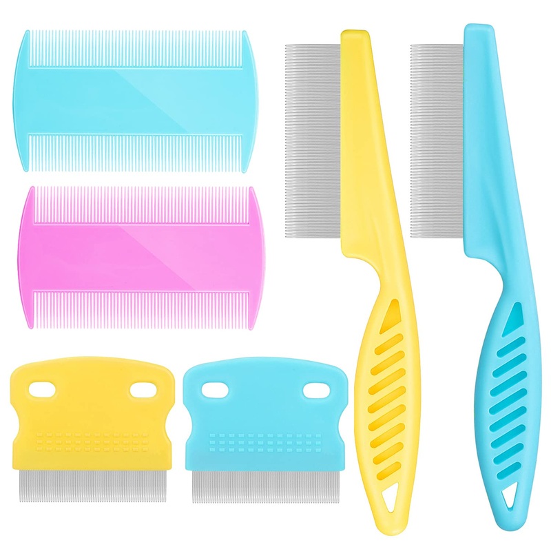 Flea Comb For Dogs Flea Comb For Cats Metal Lice Comb Cat Comb Dog Combs Deshedding Dematting Dandruff Comb Removal Tear Stain Tool shedding Brush Pet Grooming Comb Kit 6pack-Hanlisee (Multicolor) Multicolor