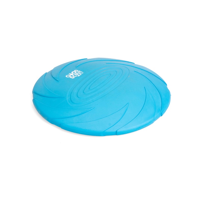 Good Scout Frisbee Dog Fetch Toy, Indoor and Outdoor Rubber Dog Toy for Medium and Large Dogs