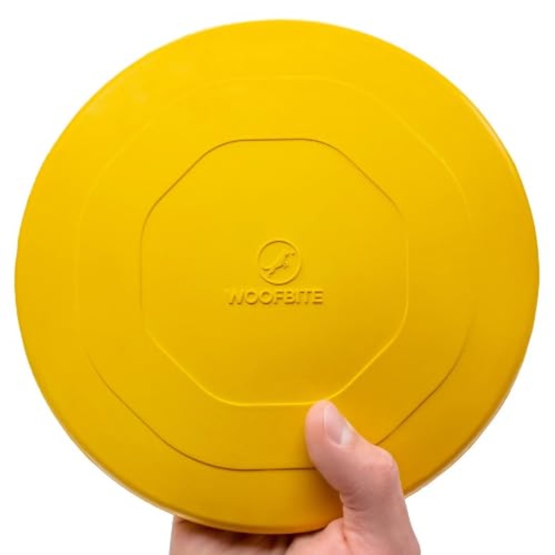 “Indestructible Dog Disc – Lifetime Replacement – Medium & Large Breed – Ultra Durable for Aggressive Chewers – Tough & Strong, Heavy Duty Natural Rubber Toy – Fetch, Tug, & Chew – 8in Gold