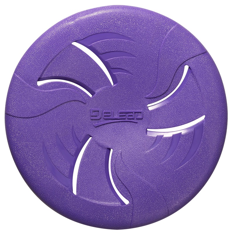 Indestructible Dog Flying Disc, Interactive Dog Flyer Toys, Soft Lightweight Dog Catch and Fetch Toys for Medium Large Dogs, Floats in Water & Safe on Teeth, 9 inch (Large, Purple)