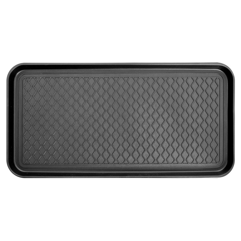 Ottomanson Multipurpose All Season Boot Tray Mat, Resuable Pee Pad For Dogs, 15″ x 30″ Tray Black 15″ x 30″