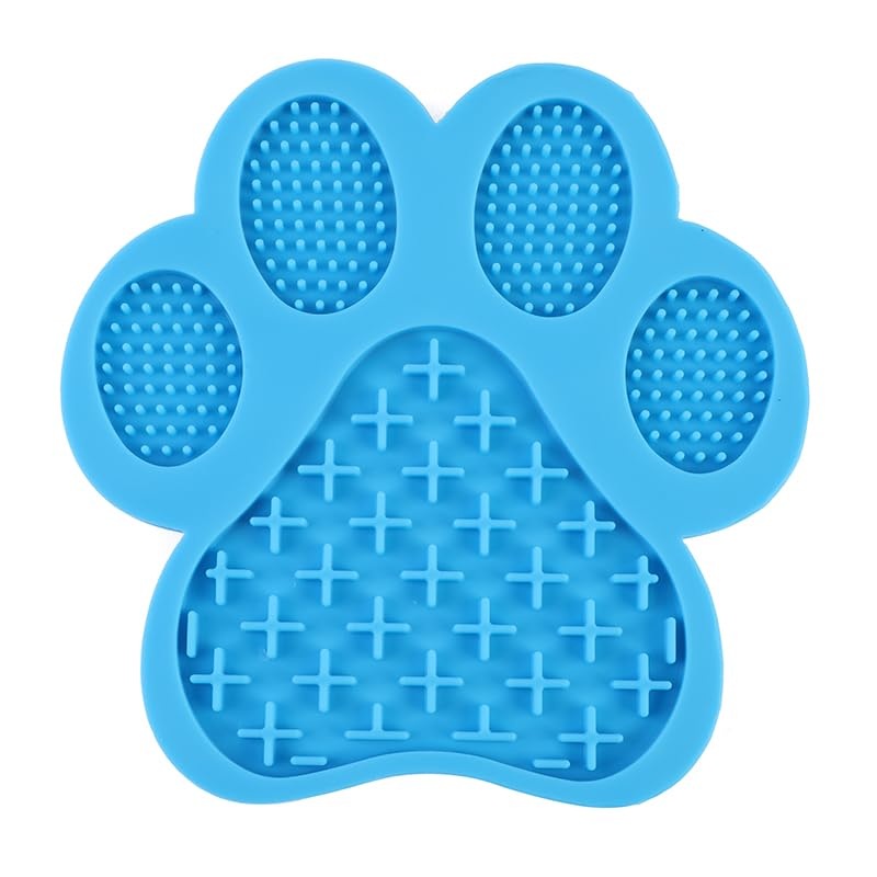 Paws Licking Mats for Feeding Dog Lick Mat Dogs and Cats (Blue), Red Blue