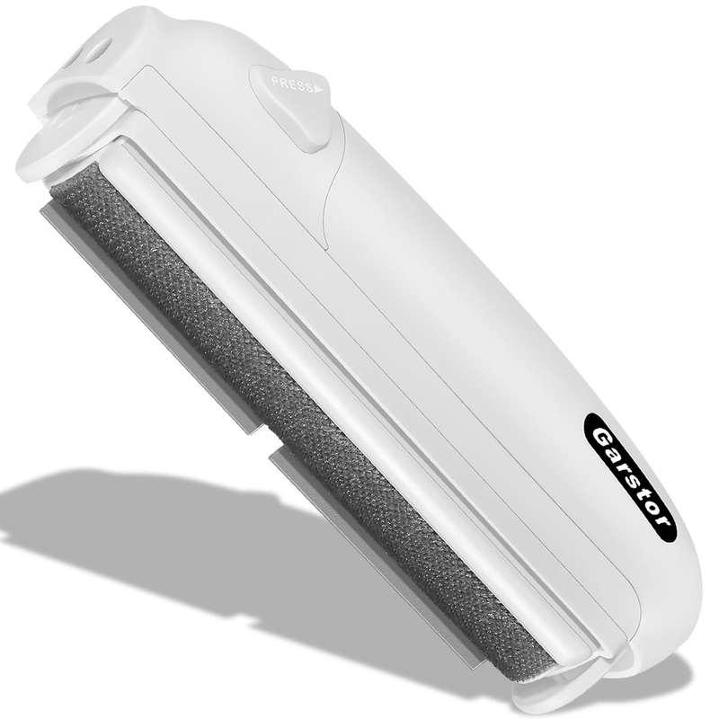 Pet Hair Remover Roller, Reusable Lint Roller for Pet Hair, Cat Dog Hair Remover for Furniture, Sofa, Carpet, Bedding, Self Clean Lint Remover-White Body Grey Silicion Gray