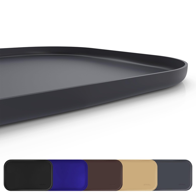 Silicone Pet Feeding Mat with Raised Edge, Dog Cat Bowl Mats for Food and Water, Pet Placemat for Floors Waterproof, 19 x 12 x 0.7 Grey 19 x 12 x 0.7 inch