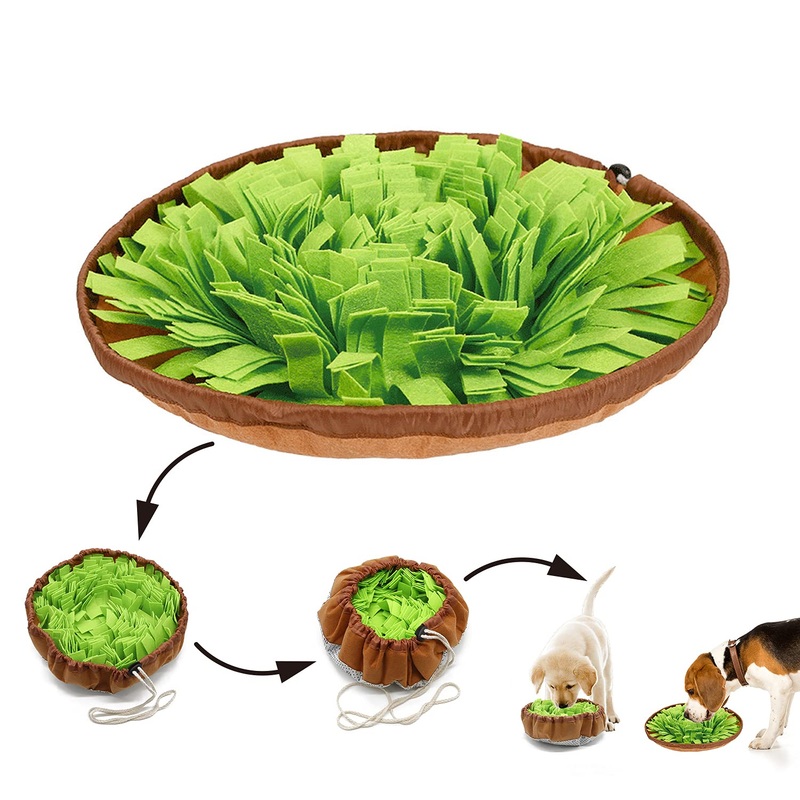 Snuffle Mat for Dogs Sniffing Feeding Mat,Dog Snuffle Mat Slow Feeding Bowl Dog Anti-Slip Nose Work Spliced Training Mat Encourages Natural Foraging Skills,Stress Release
