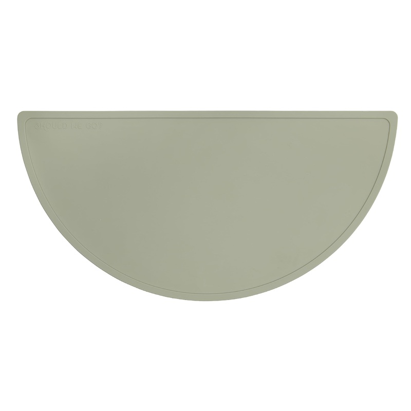 Waterproof Silicone Pet Food Mat – Non-Slip, Spill-Proof Feeding Mats for Floors, Raised Edge Design, Easy-to-Clean, Durable Flexible Rubber Mat for Dog & Cat Bowls, Medium-Sage Green Sage Green