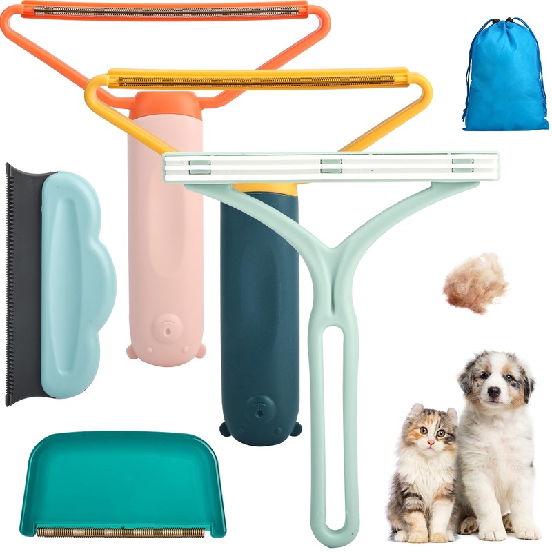 6 Pack Pet Hair Removal Tool, Pet Hair Remover for Furniture, Deep Cleaning Dog Hair Remover, Portable Fur Remover Tool, Reusable Cat Hair Remover for Carpet, Cat Towers, Clothing, Car Upholstery