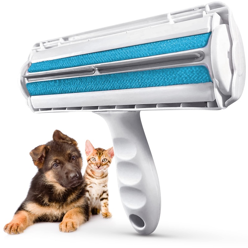 Couch Pet Hair Removal Tool and Roller – Reusable, Easy-to-Clean Dog Hair Remover for Couch and Car, No Batteries or Mess, Ideal for Cat Hair Too Blue