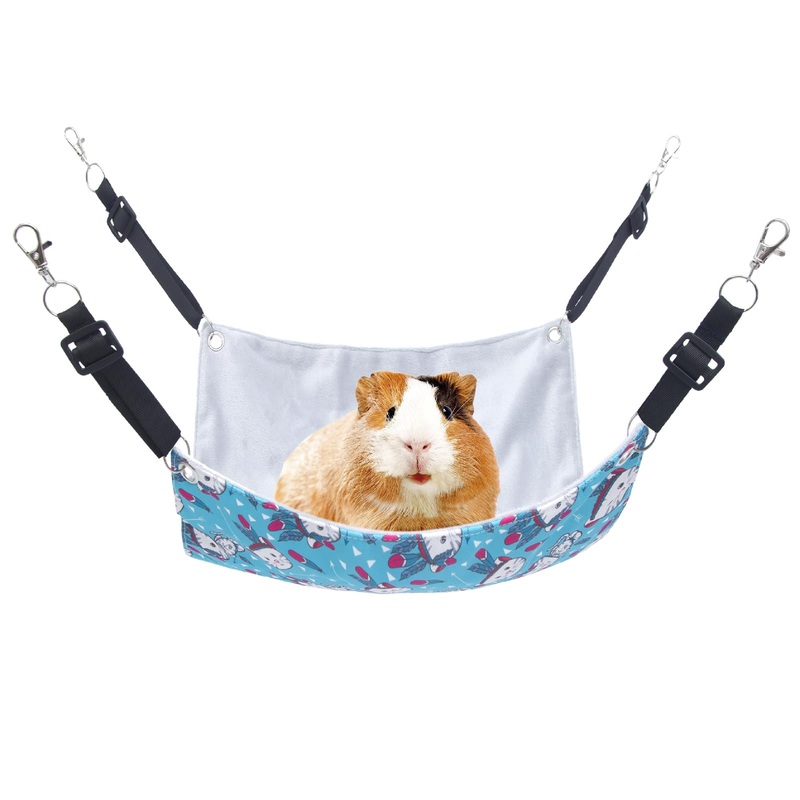 Enlarged Guinea Pig Hammock,Summer Guinea Pig Cage Accessories Ferret Rat Waterproof Hanging Hammock for Small Animals Hiding Sleeping,Adjustable length 13.8×13.8 in Green